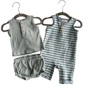 Little Planet Striped Baby Outfit Bundle 0-3 Months